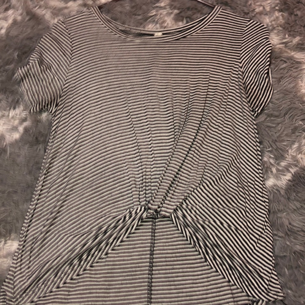 striped t shirt with built in tie
